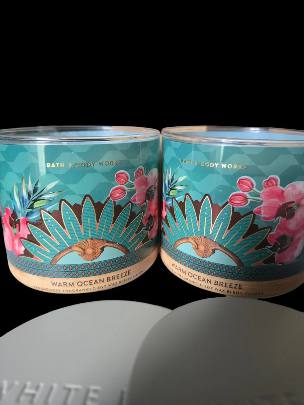 2pc Bath & Body Works Warm Ocean Breeze 3-Wick Candle - NEW!!